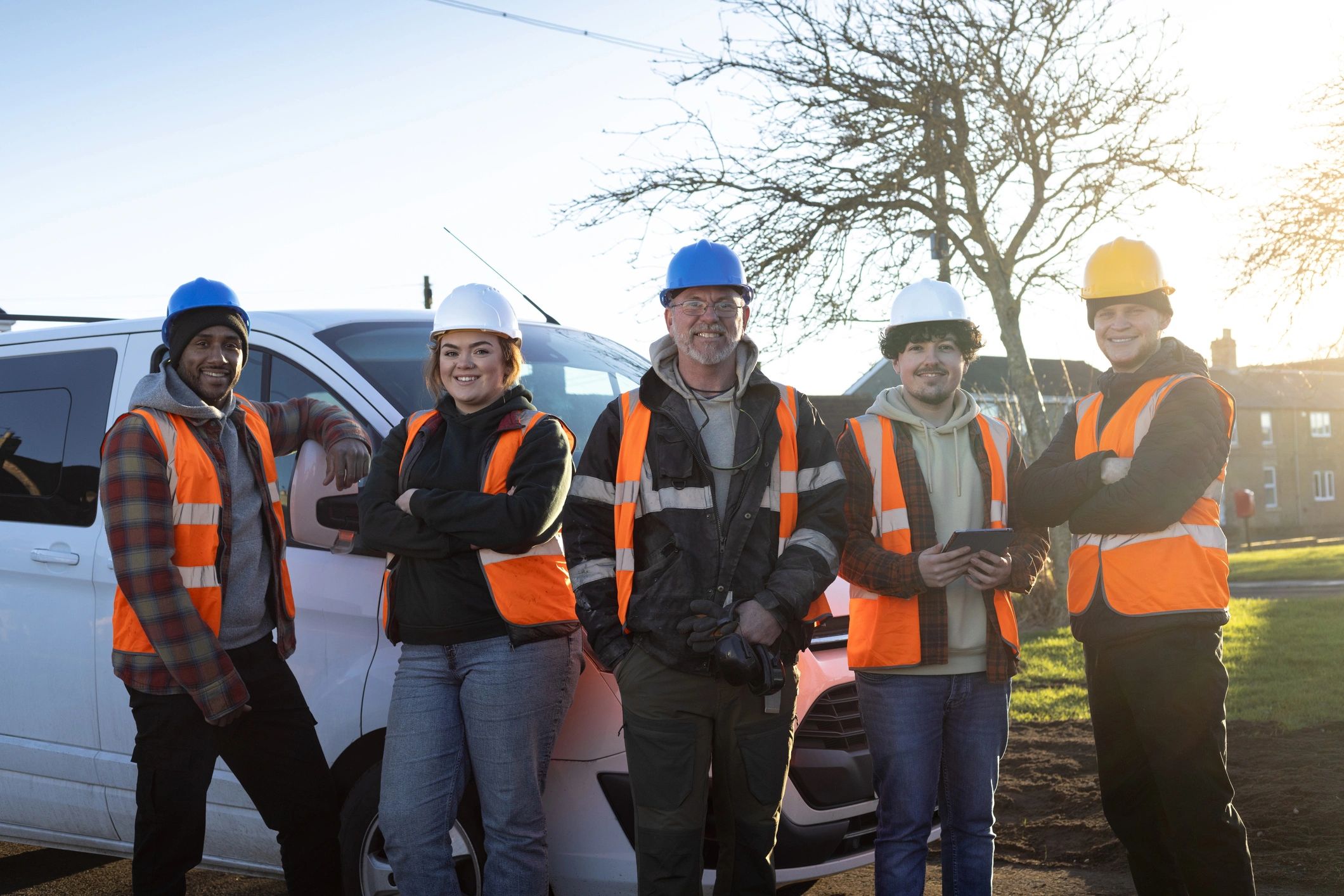 Professional installation team on site